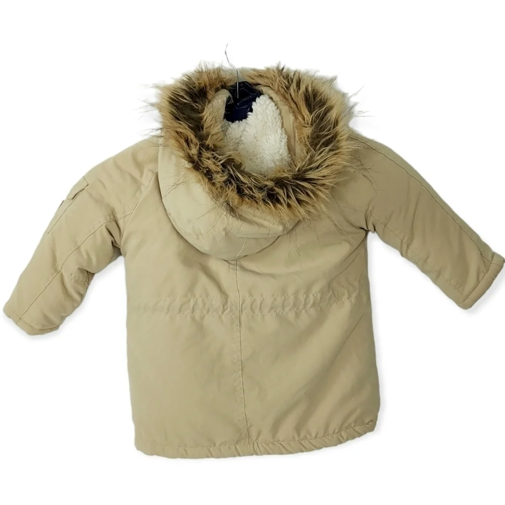 Hippototamus removable lining faux fur trimmedbhooded coat size 2t
